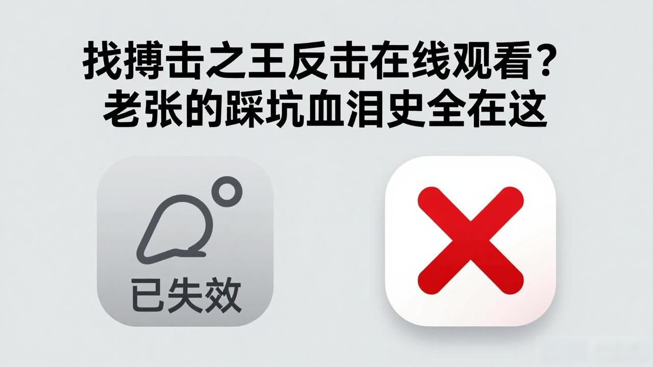 找搏击之王反击在线观看？老张的踩坑血泪史全在这
